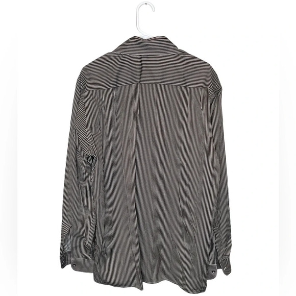 Ermenegildo Zegna Men's Long Sleeve Button Front Shirt Size Large Brown/White - Picture 2 of 5